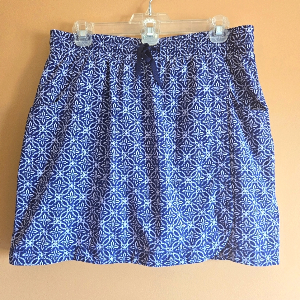 T By Talbots Geometric Patterned Skort Waist=15.5" with Stretch